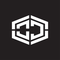 OC Logo monogram with hexagon shape and piece line rounded design tamplate
