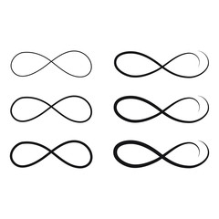 Hand drawn infinity symbol, infinity sign doodle icon