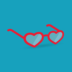 heart shaped eyeglasses icon- vector illustration