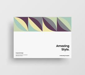 Fototapeta premium Creative business presentation vector A4 horizontal orientation front page mock up. Modern corporate report cover abstract geometric illustration design layout. Company identity brochure template.