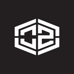 OZ Logo monogram with hexagon shape and piece line rounded design tamplate