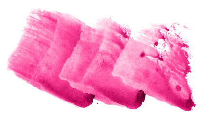 Fototapeta premium Abstract watercolor background hand-drawn on paper. Volumetric smoke elements. Pink color. For design, web, card, text, decoration, surfaces.
