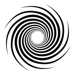 Spiral concentric rays Black and white background Sound wave texture Helix icon Pop art design Starburst vector illustration