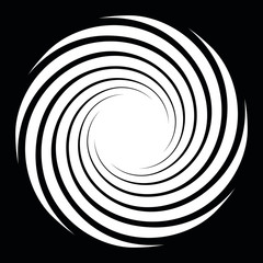 Spiral concentric rays Black and white background Sound wave texture Helix icon Pop art design Starburst vector illustration