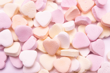 bright background from candy hearts. Valentine's day concept.