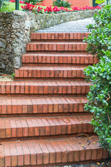 Orange Bricks Stairs Garden