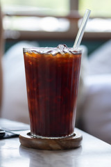Black coffee with ice