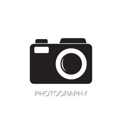 Camera, digital camera icon. Vector illustration in a flat design.