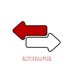 Sharing icon. 2-sided arrow left and right. Vector illustration of logo symbol for web applications.