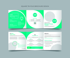 Square trifold brochure design template