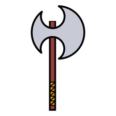 medieval weapon icon flat axe