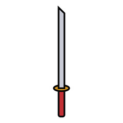 medieval weapon icon flat sword
