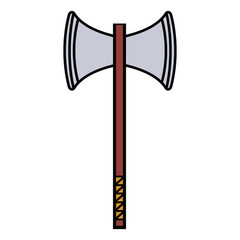 medieval weapon icon flat axe