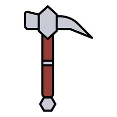 medieval weapon icon flat axe