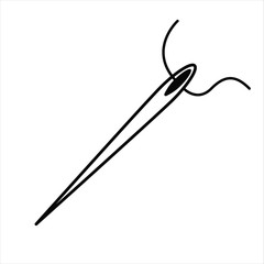 needlework tool line icon needle