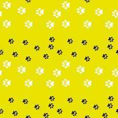 Vector seamless pattern with cat footprints. Can be used for wallpaper, web page background, surface textures.