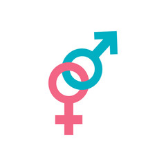 Female male gender color icon isolated. Symbol, logo illustration for mobile concept and web design.