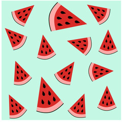 vector juicy watermelon on a delicate background