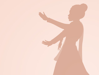 Fototapeta na wymiar silhouette of Bollywood Indian dance