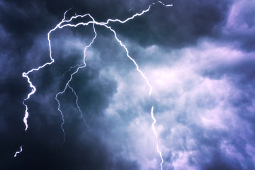 Dramatic Sky and Lightning before Thunderstorm