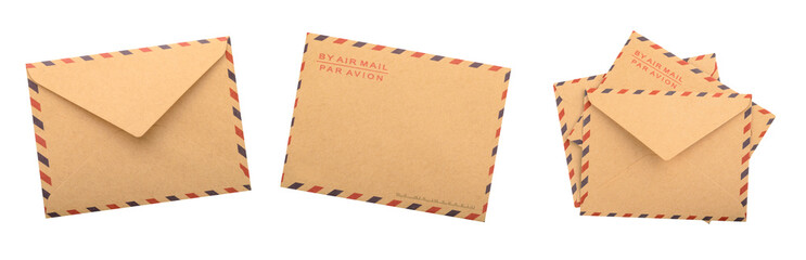 Brown Envelopes isolated white background