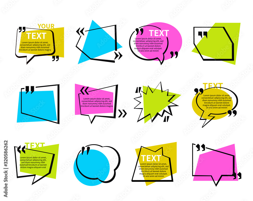 Poster quotations and speech bubbles collection - set of vector elements