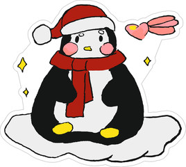 penguin with gift