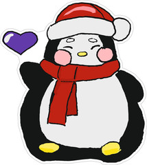 penguin with a hert