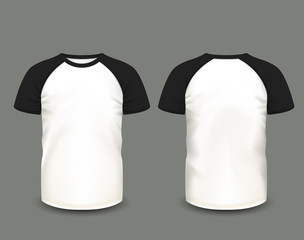 Shirts black raglan. Vector template.