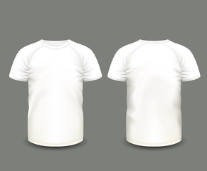 Shirts white raglan t-shirt. Vector template.