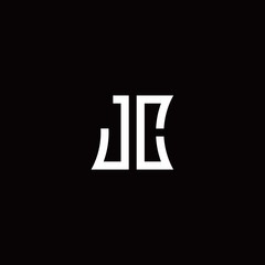 JC monogram logo with curved side style design template