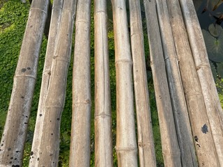 Fototapeta premium Bamboo walk path background in Thailand