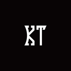 KT monogram logo with curved side style design template