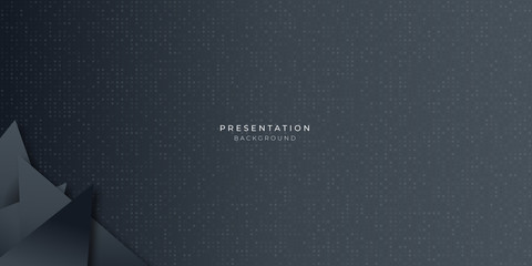 Modern black dot pattern triangle abstract background with futuristic corporate concept for presentation design