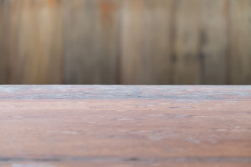 The surface of old and dirty stain on red wood texture in outdoor for background