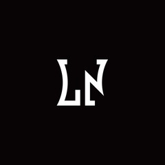 LN monogram logo with curved side style design template