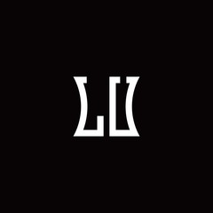 LU monogram logo with curved side style design template