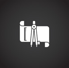 Construction related icons on background for graphic and web design. Creative illustration concept symbol for web or mobile app