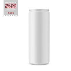 White matte energy drink can vector mockup.