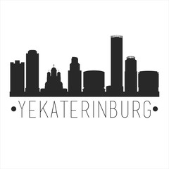 Yekaterinburg Russia. City Skyline. Silhouette City. Design Vector. Famous Monuments.