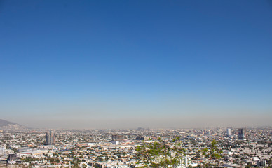 Fototapeta premium View of the progress in pollution in the city of Monterrey Mexico