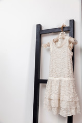 wedding dress hanging