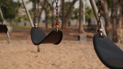 Rubber Swings in Playground 
