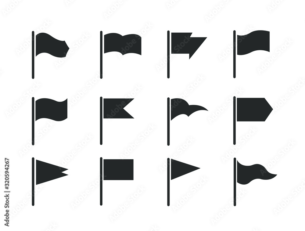 Aufkleber vector flags set. different flag icons isolated. waving flag icons for banners, presentations, web p