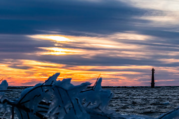 Muskegon Pier - Ice Brances