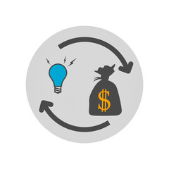 Business icon, idea to make money. 