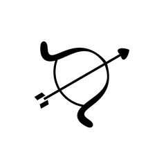 Valentine icon. Romance arrow flat icon design.