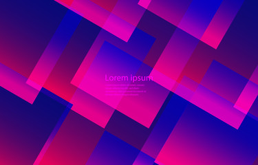 Square graphic, abstract gradation on a classic blue and Fluorescent pink  background with copy space. card. Poster. elements design for presentation background.
