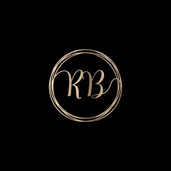 Letter RB logo design with handwriting concept. Creative fashion logo design, couple letter , beauty icon. Logo with hand drawn style for wedding concept -vector