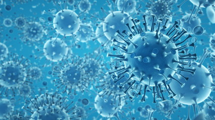 Coronavirus or 2019-nCoV cells and epidemic - obrazy, fototapety, plakaty